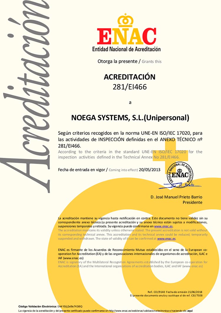 Certificado ENAC 2018